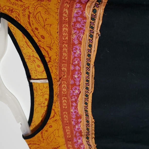 Free People Tripoli High Low Top in Black and Orange, Size xs - Picture 9 of 15